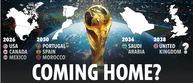 Nước Anh được hậu thuẫn tổ chức World Cup