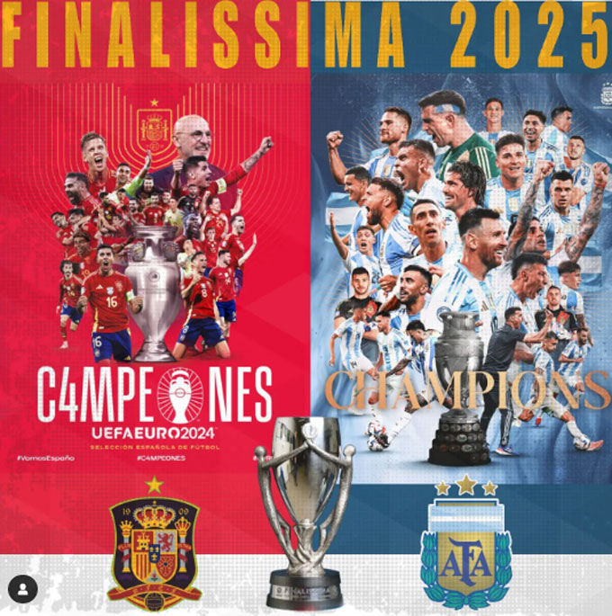 Trận Finalissima 2025 sẽ diễn ra vào tháng 3/2026