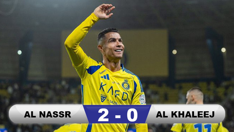 Kết quả Al Nassr 2-0 Al Khaleej: Ronaldo từ tội đồ thành người hùng Kết quả Al Nassr 2-0 Al Khaleej: Ronaldo từ tội đồ thành người hùng