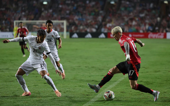 Garnacho trong một pha xử lý trước Hong Kong