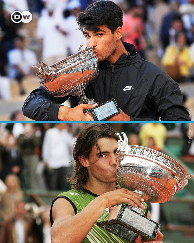 Alcaraz cân bằng kỷ lục của đàn anh Nadal với 5 Grand Slam ở tuổi 22