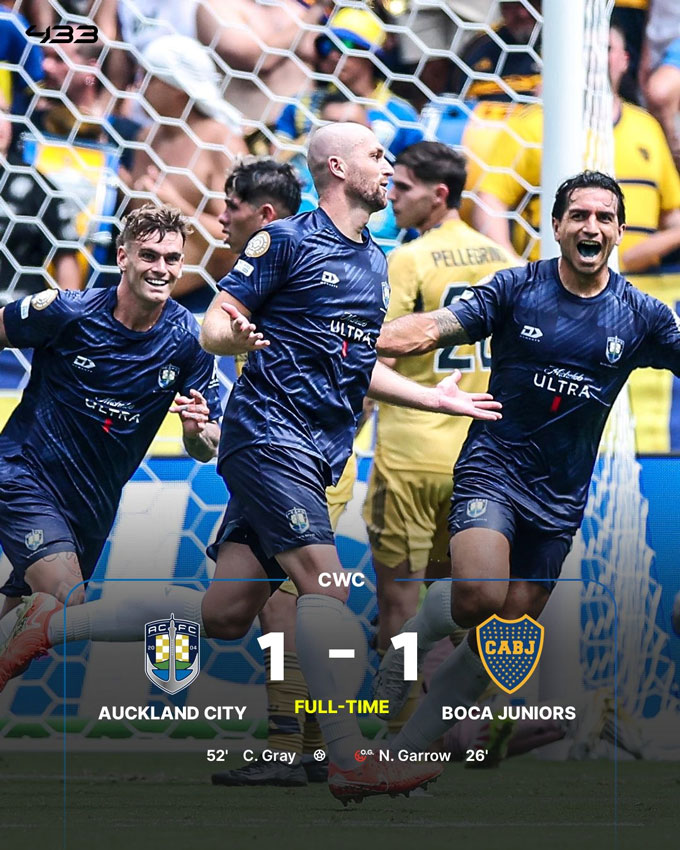 Aukland làm nên cú sốc khi cầm hòa Boca
