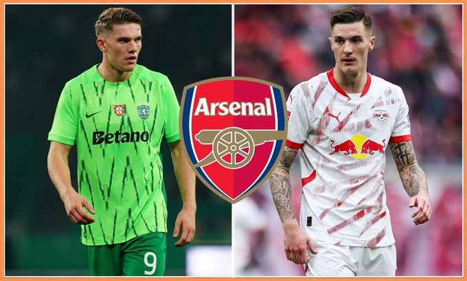Gyokeres (trái) và Sesko là những mục tiêu cho vị trí tiền đạo mà Arsenal đang nhắm tới
