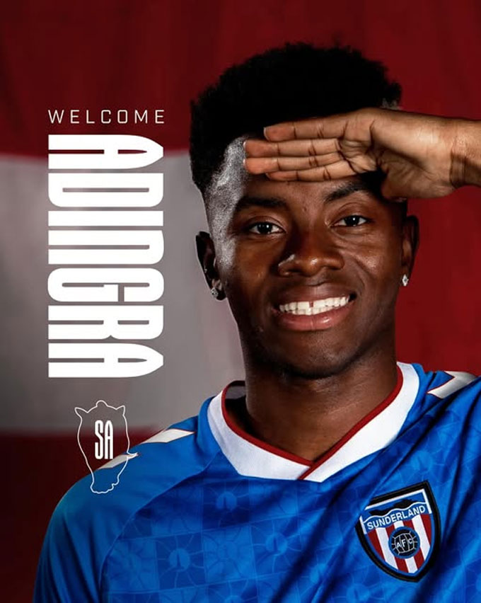 Adingra gia nhập Sunderland