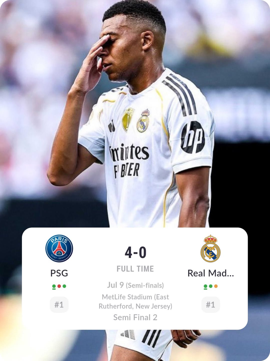 Mbappe hoàn toàn không tham gia vào việc pressing trên hàng công trong trận thảm bại 0-4 trước PSG