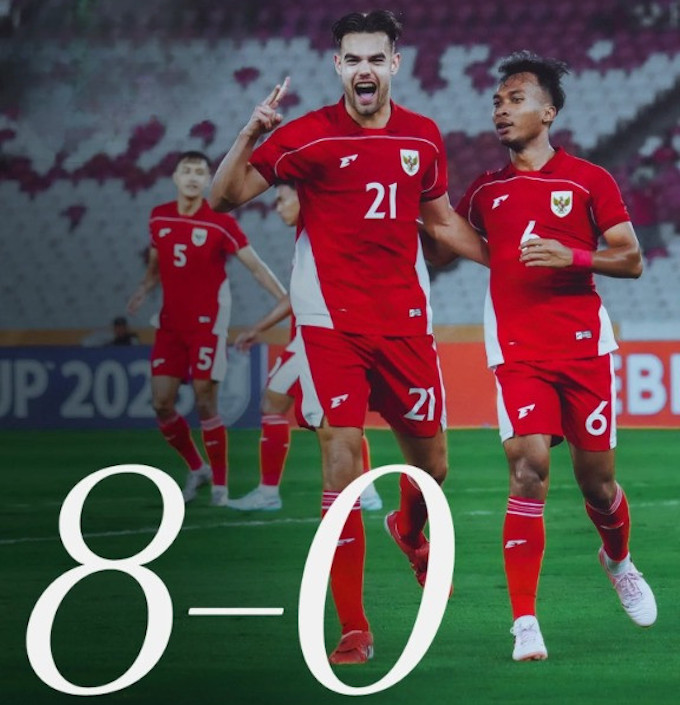 Niềm vui của Raven khi ghi bàn của U23 Indonesia 