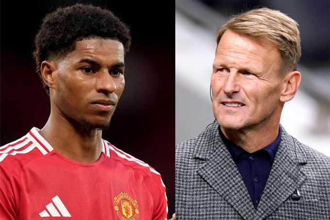 Sheringham (phải) cho rằng Rashford không xứng đá cho Barca