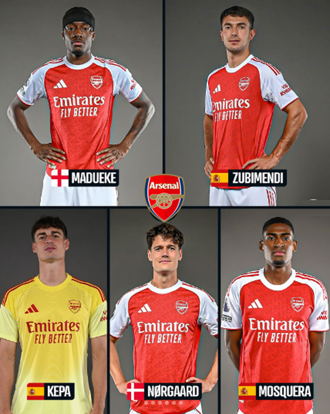 Arsenal đã mang về 5 tân binh trong hè 2025