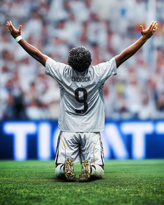 Endrick sẽ khoác áo số 9 của Real từ mùa tới