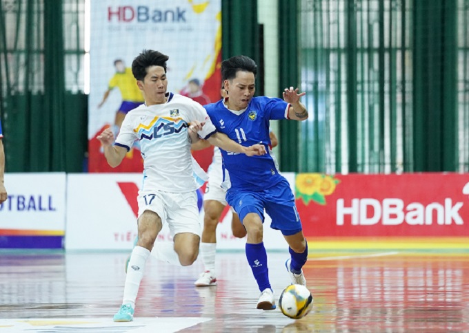 Tiến Hùng (17) ghi bàn mở đầu cho chiến thắng của Thái Sơn Nam TP.HCM. Ảnh: CTV