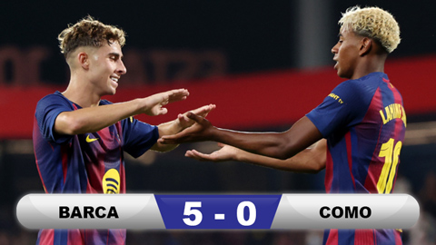 Kết quả Barca 5-0 Como: Đăng quang trên sân nhà Kết quả Barca 5-0 Como: Đăng quang trên sân nhà