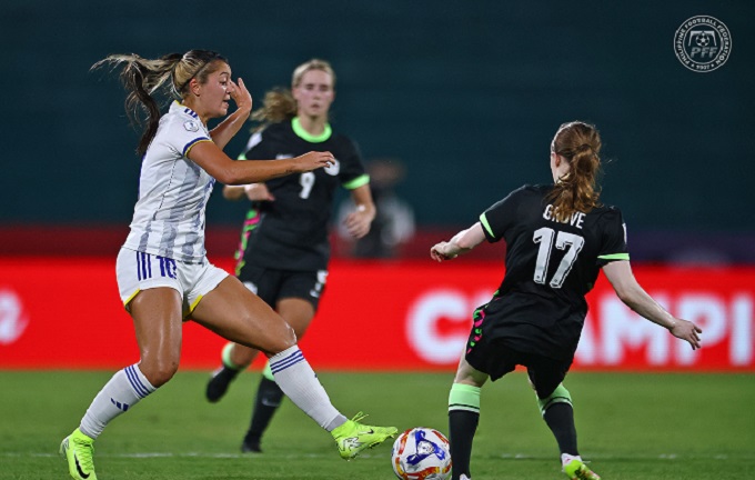 Philippines (áo trắng) thua U23 nữ Australia khiến cục diện bảng B trở nên khó lường 