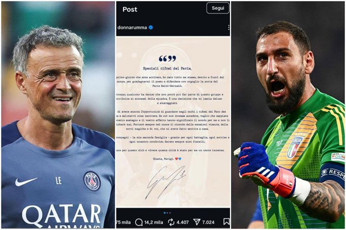 Donnarumma viết tâm thư chia tay PSG và chỉ trích Enrique