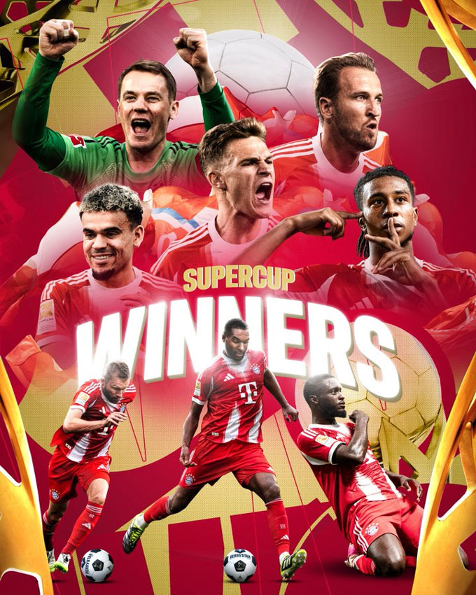 Kane cùng các đồng đội giành Siêu cúp Đức một cách xứng đáng