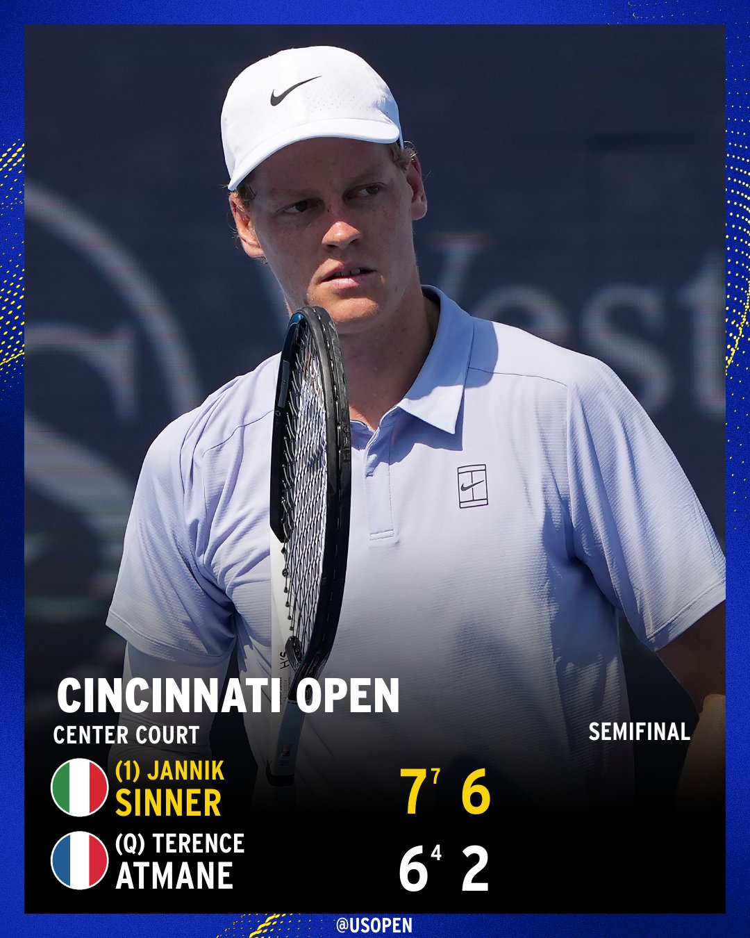 Jannik Sinner không gặp nhiều khó khăn để vào chung kết Cincinnati