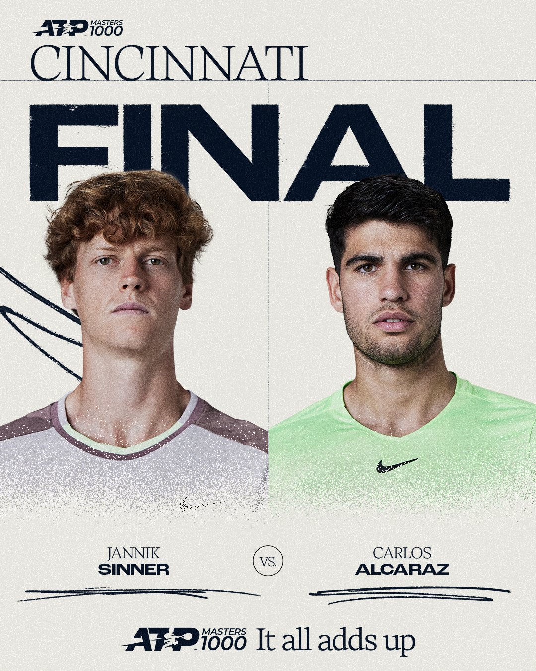 Jannik Sinner đối đầu Carlos Alcaraz ở chung kết Cincinnati Open 2025