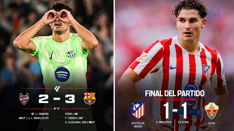 Vòng 2 La Liga 2025/26: Barca ngược dòng chật vật, Atletico vẫn chưa biết thắng  Vòng 2 La Liga 2025/26: Barca ngược dòng chật vật, Atletico vẫn chưa biết thắng