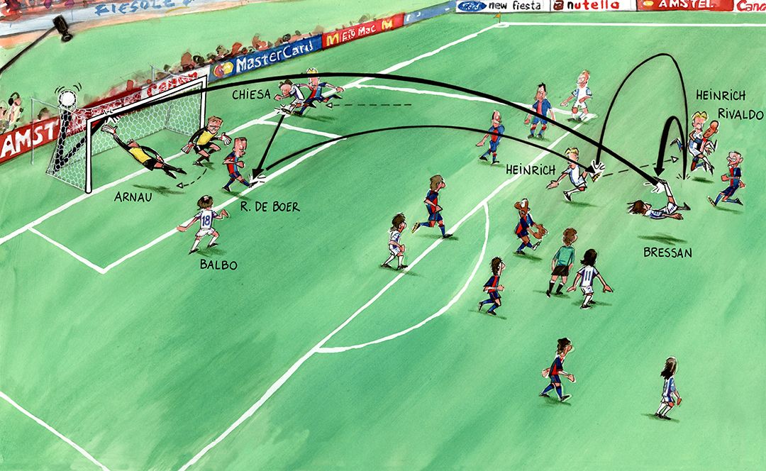 Cú "bicycle kick" của Mauro Bressantừ rìa vòng cấm xứng đáng được so sánh với những siêu phẩm của đội trưởng Tsubasa 