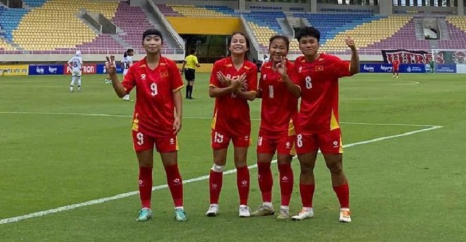 Niềm vui chiến thắng của U16 nữ Việt Nam 