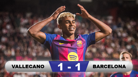 Kết quả Vallecano 1-1 Barcelona: 1 điểm thất vọng  Kết quả Vallecano 1-1 Barcelona: 1 điểm thất vọng