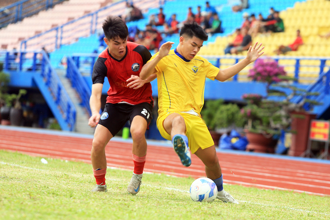 Trận giao hữu giữa CLB Gia Định và Trẻ TP.HCM chuẩn bị cho mùa giải mới. Ảnh: FBNV