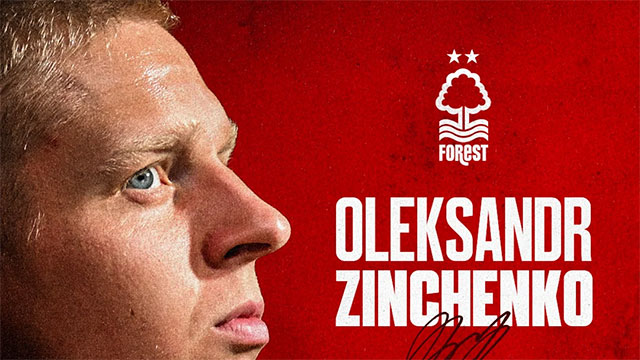 Zinchenko đã chuyển sang Nottingham Forest theo dạng cho mượn