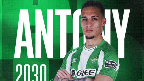Betis ký hợp đồng với Antony đến năm 2030