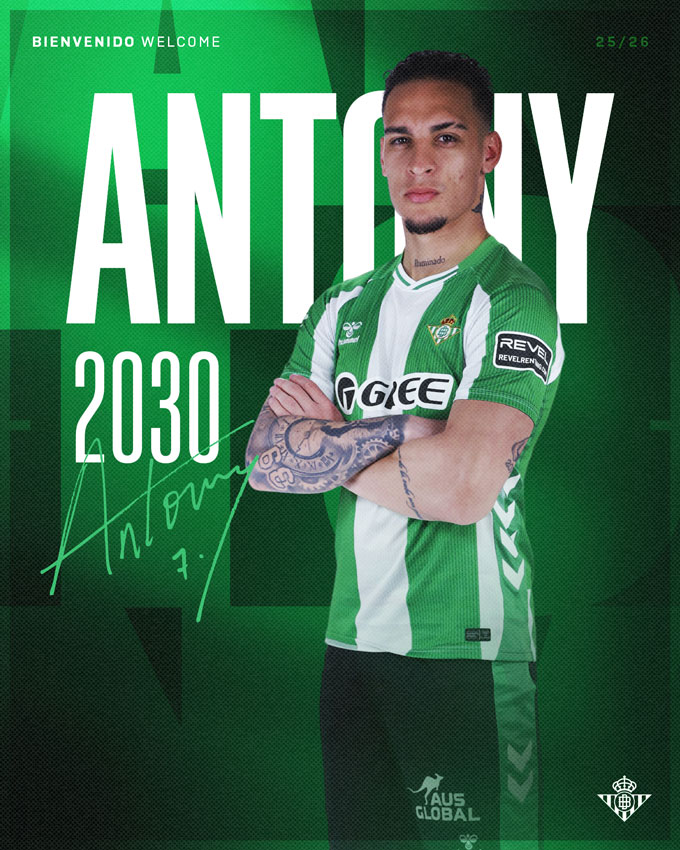 Hợp đồng của Antony với Betis có thời hạn tới năm 2030