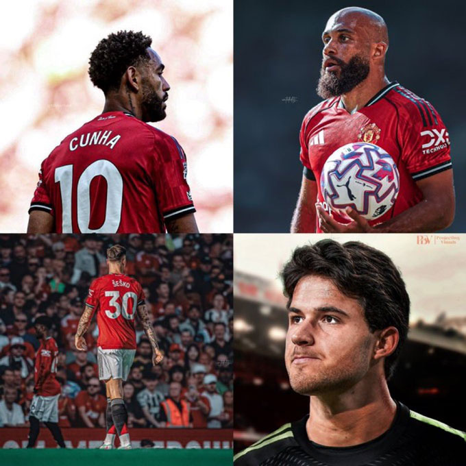 4 tân binh đáng chú ý của MU (trái sang) Cunha, Mbeumo, Sesko và Lammens