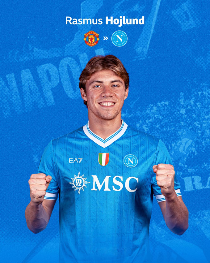 Hojlund sẽ khoác áo Napoli theo dạng cho mượn