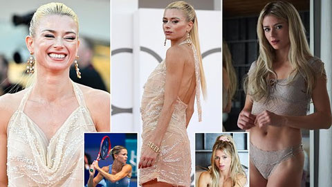  Mỹ nhân tennis Camila Giorgi mặc váy trễ nải, nổi bật trên thảm đỏ Venice