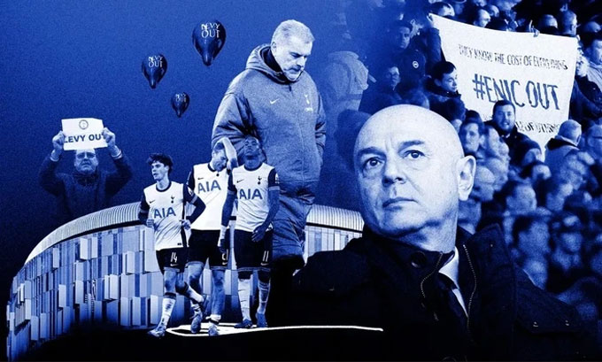 Levy bị fan Tottenham chỉ trích liên tục