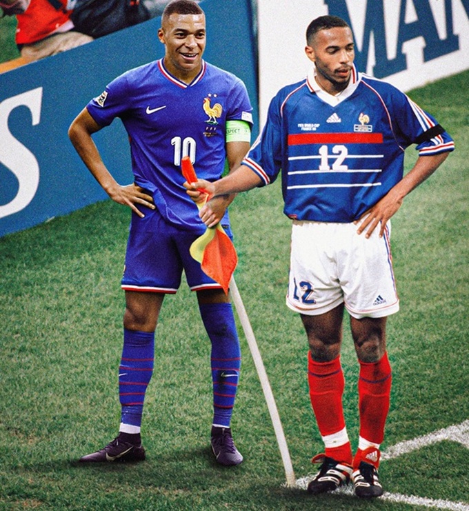 Mbappe đã sánh ngang thành tích của Henry với cùng 51 bàn thắng cho ĐT Pháp