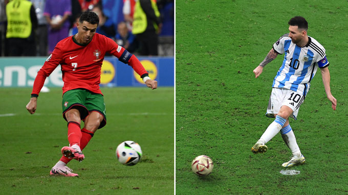 Trong khi các cú dứt điểm của Ronaldo thiên về sức mạnh thì Messi lại thiên về kỹ thuật hơn
