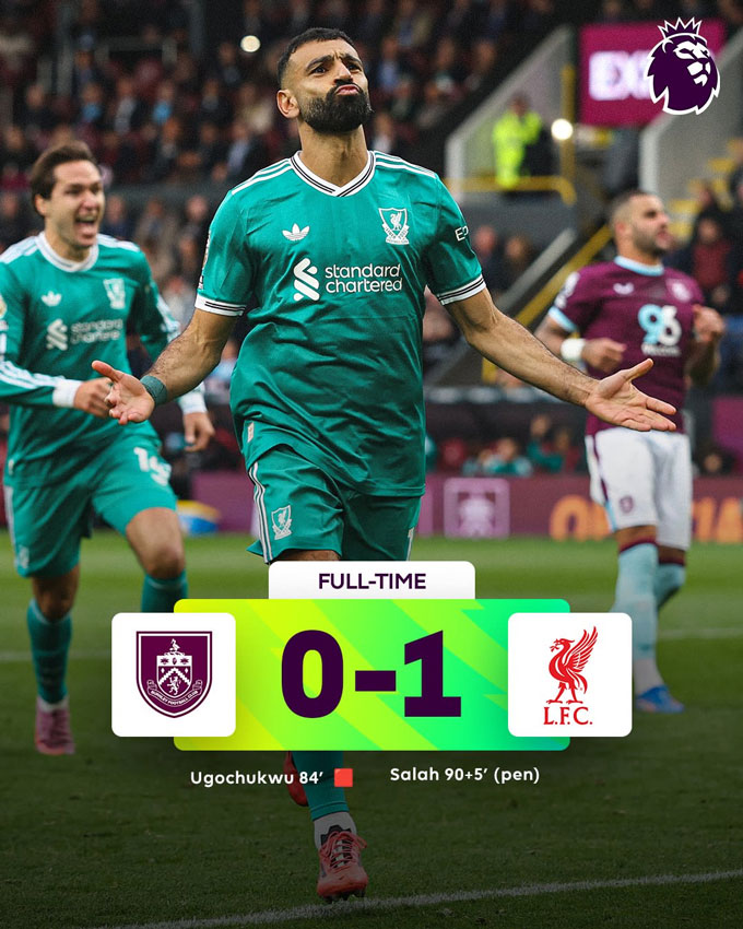Liverpool nhọc nhằn đánh bại Burnley ở phút bù giờ
