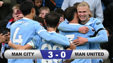 Kết quả Man City 3-0 MU: Man xanh chấm dứt mạch thua  Kết quả Man City 3-0 MU: Man xanh chấm dứt mạch thua