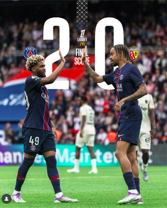 Ánh vừa lập cú đúp vào lưới Lens ở vòng 4 Ligue 1, giúp PSG toàn thắng cả 4 vòng đầu tiên