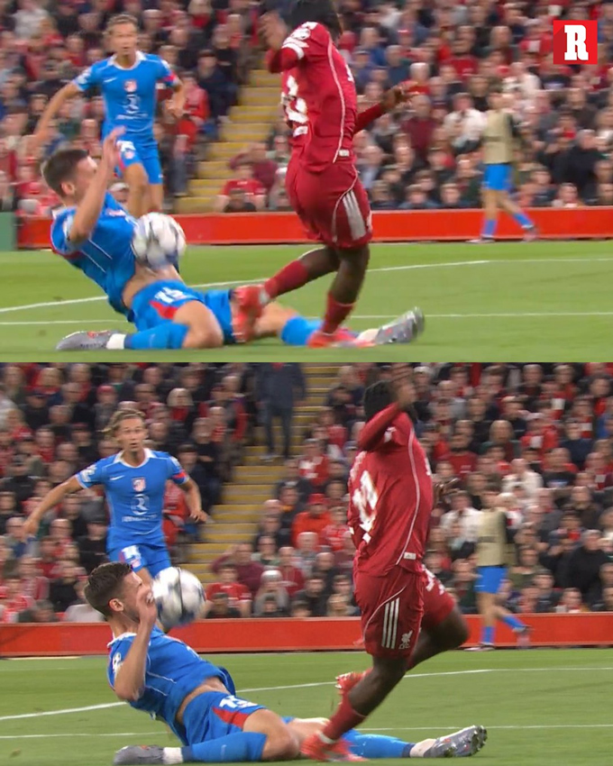 Frimpong đưa bóng vào trong đúng ngực của Lenglet