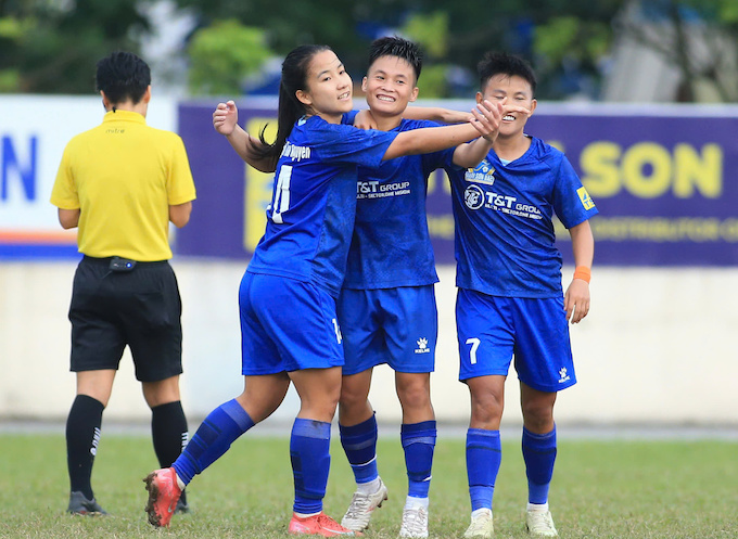 Thái Nguyên T&T đã có bàn thắng trong hiệp 1. Ảnh: Phan Tùng