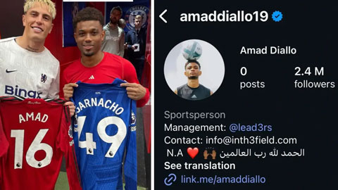 Amad Diallo xóa toàn bộ bài đăng sau bức ảnh gây tranh cãi với Garnacho  Amad Diallo xóa toàn bộ bài đăng sau bức ảnh gây tranh cãi với Garnacho