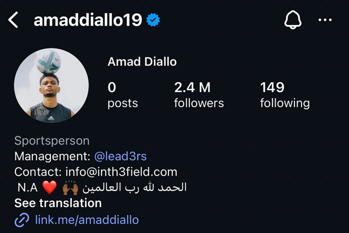 Diallo sau đó đã phải xoá toàn bộ bài đăng trên trang cá nhân của mình