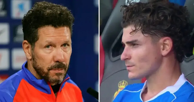 Julian Alvarez bực dọc sau khi bị Diego Simeone thay ra ở trận gặp Mallorca cuối tuần trước