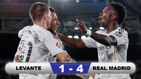 Kết quả Levante 1-4 Real Madrid: 3 điểm dễ dàng cho Los Blancos  Kết quả Levante 1-4 Real Madrid: 3 điểm dễ dàng cho Los Blancos