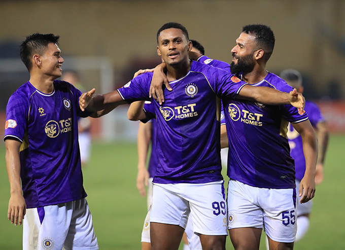 CLB Hà Nội thắng trận đầu V.League 2025/26 - Ảnh: Minh Tuấn 
