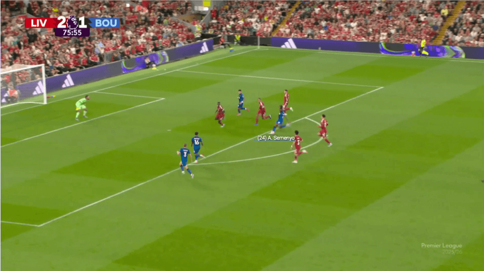 Semenyo không cho Alisson cơ hội cản phá