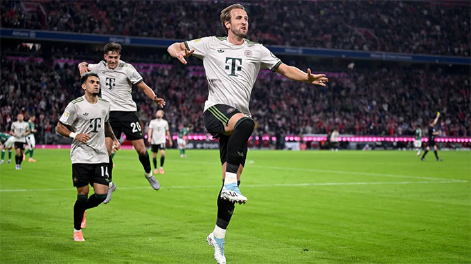 Kane có bàn thắng thứ 100 cho Bayern chỉ sau 104 trận ra sân