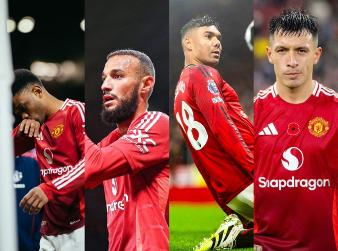 MU vắng 4 cầu thủ ở trận gặp Brentford gồm (trái sang): Diallo, Mazraoui, Casemiro và Lisandro