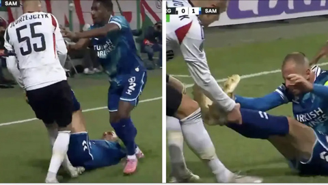 Pha câu giờ siêu dị trong trận Legia Warsaw vs Samsunspor Pha câu giờ siêu dị trong trận Legia Warsaw vs Samsunspor