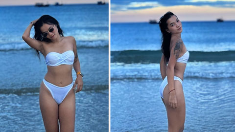Nữ runner Vy Phan 'đốt mắt' fan với bikini trên bãi biển  Nữ runner Vy Phan 'đốt mắt' fan với bikini trên bãi biển
