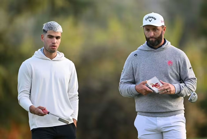 Alcaraz và ngôi sao golf nổi tiếng Jon Rahm